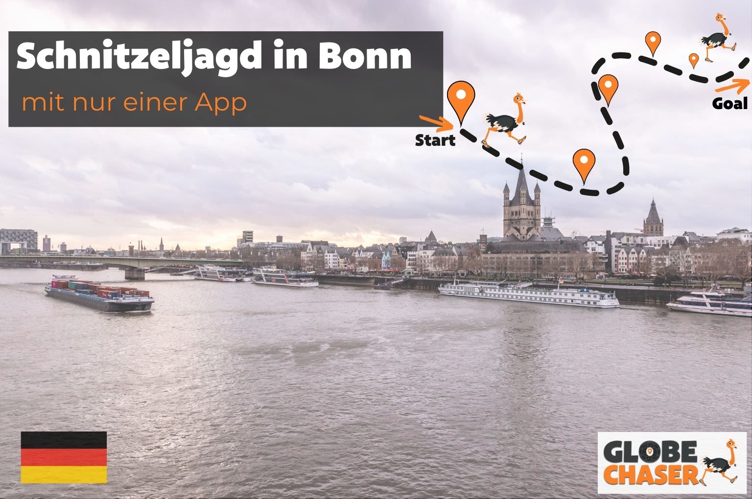 Schnitzeljagd in Bonn mit App - Globe Chaser Erlebnisse Deutschland