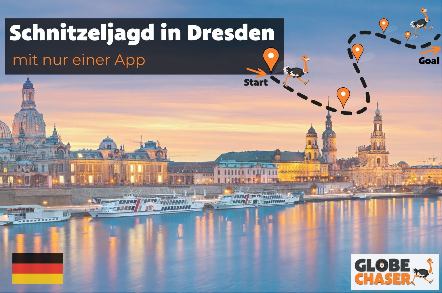 Schnitzeljagd in Dresden mit App - Globe Chaser Erlebnisse Deutschland