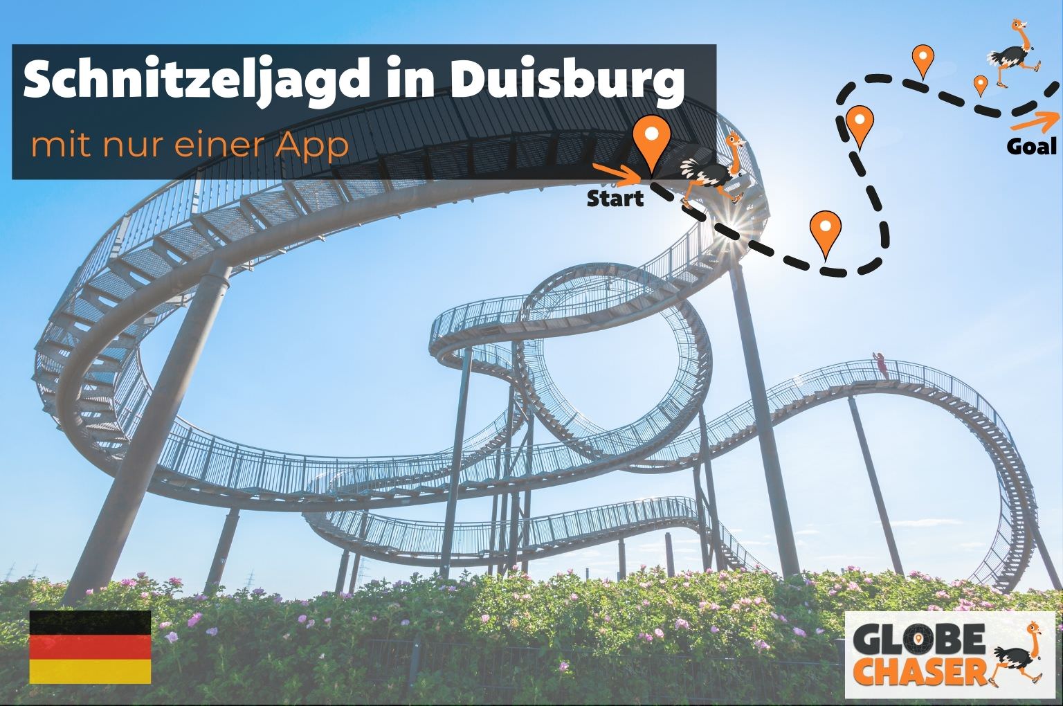 Schnitzeljagd in Duisburg mit App - Globe Chaser Erlebnisse Deutschland