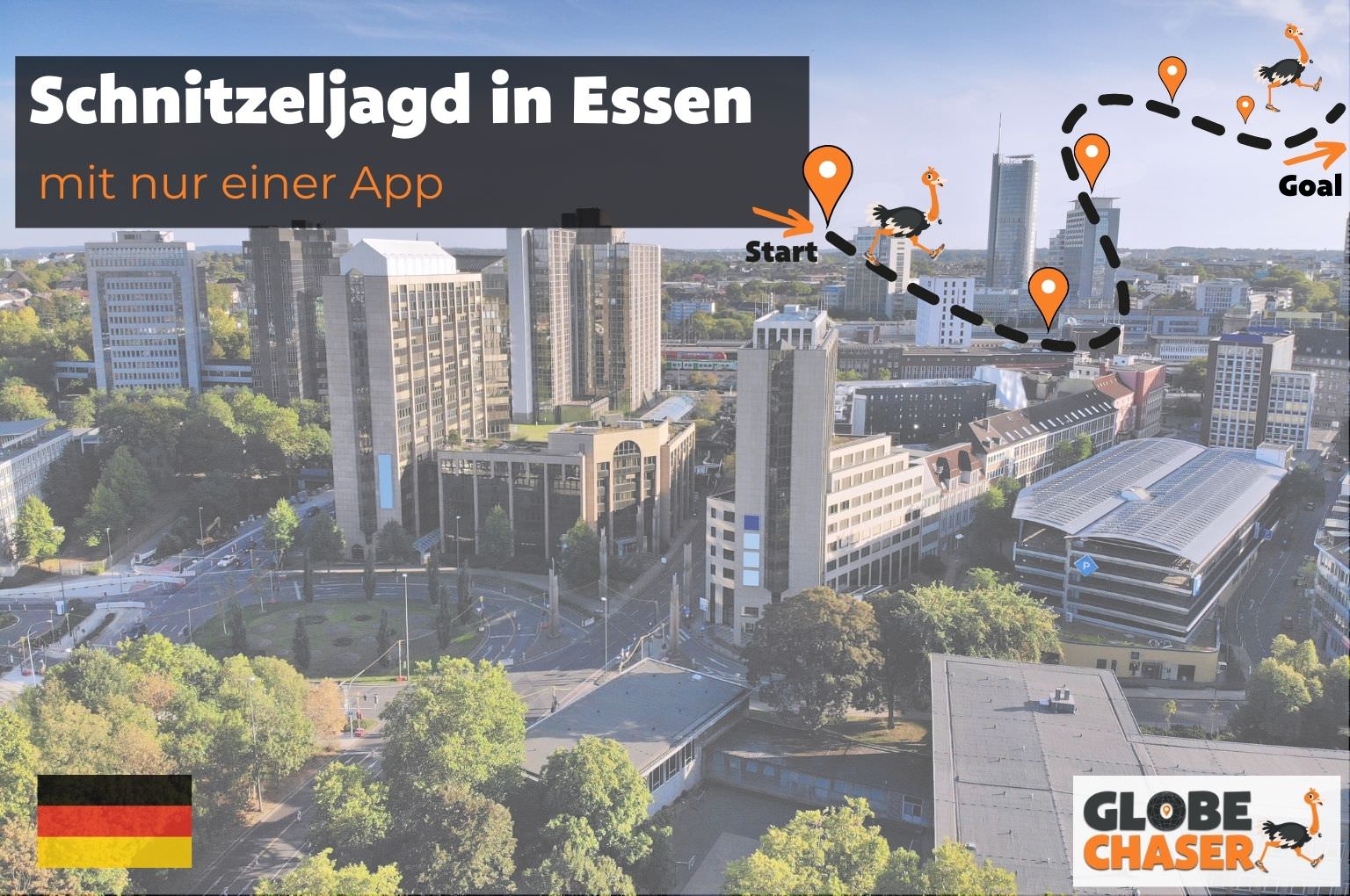 Schnitzeljagd in Essen mit App - Globe Chaser Erlebnisse Deutschland