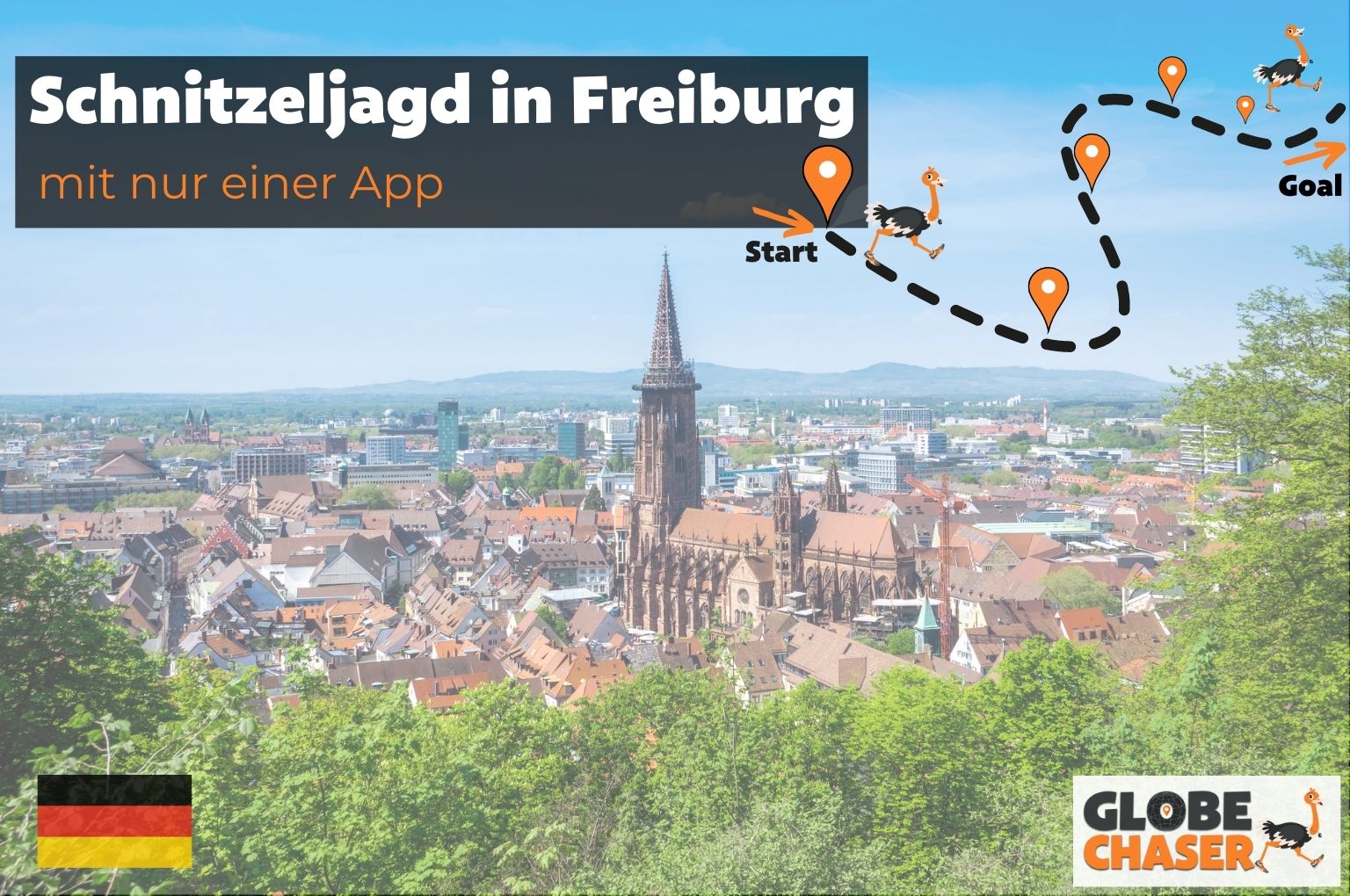 Schnitzeljagd in Freiburg mit App - Globe Chaser Erlebnisse Deutschland