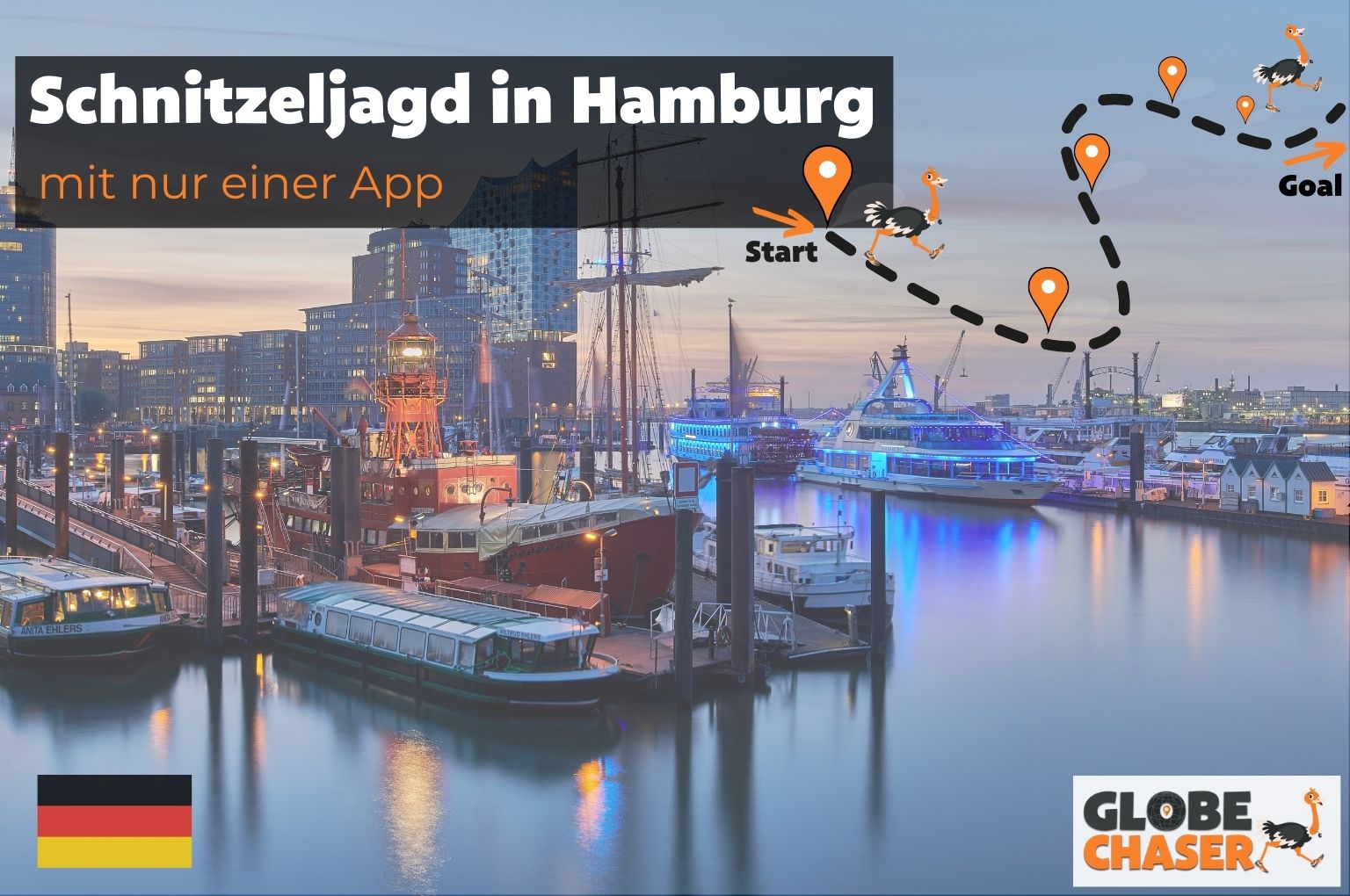 Schnitzeljagd in Hamburg mit App - Globe Chaser Erlebnisse Deutschland