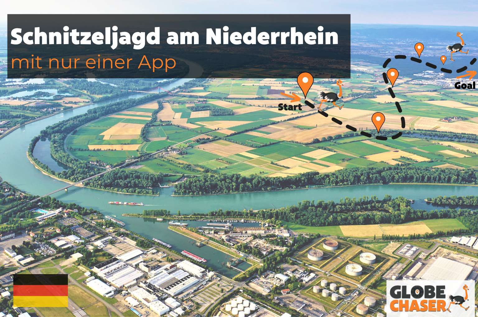 Schnitzeljagd am Niederrhein mit App - Globe Chaser Erlebnisse Deutschland