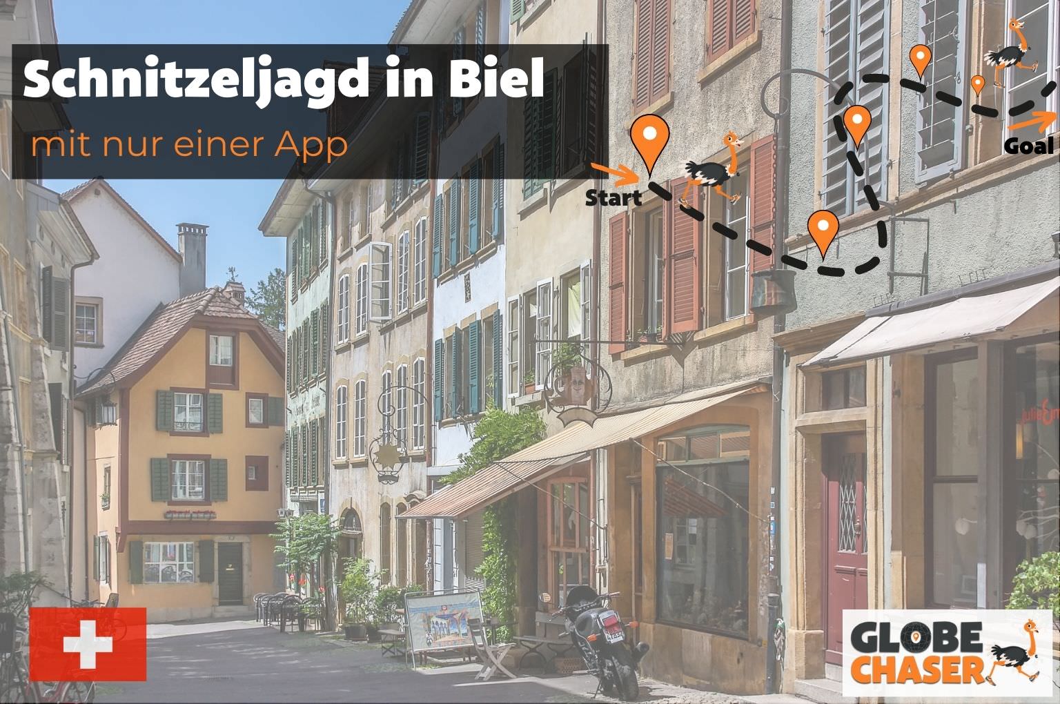 Schnitzeljagd in Biel mit App - Globe Chaser Erlebnisse Schweiz