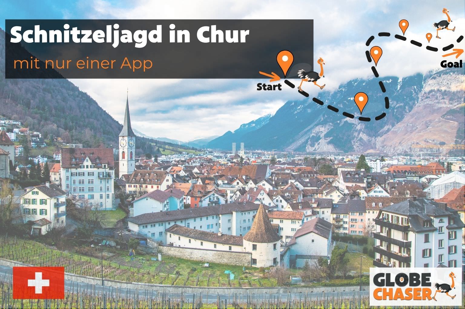 Schnitzeljagd in Chur mit App - Globe Chaser Erlebnisse Schweiz