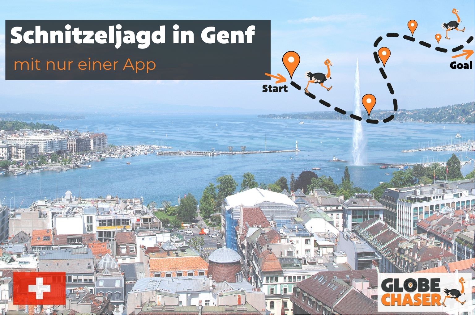 Schnitzeljagd in Genf mit App - Globe Chaser Erlebnisse Schweiz
