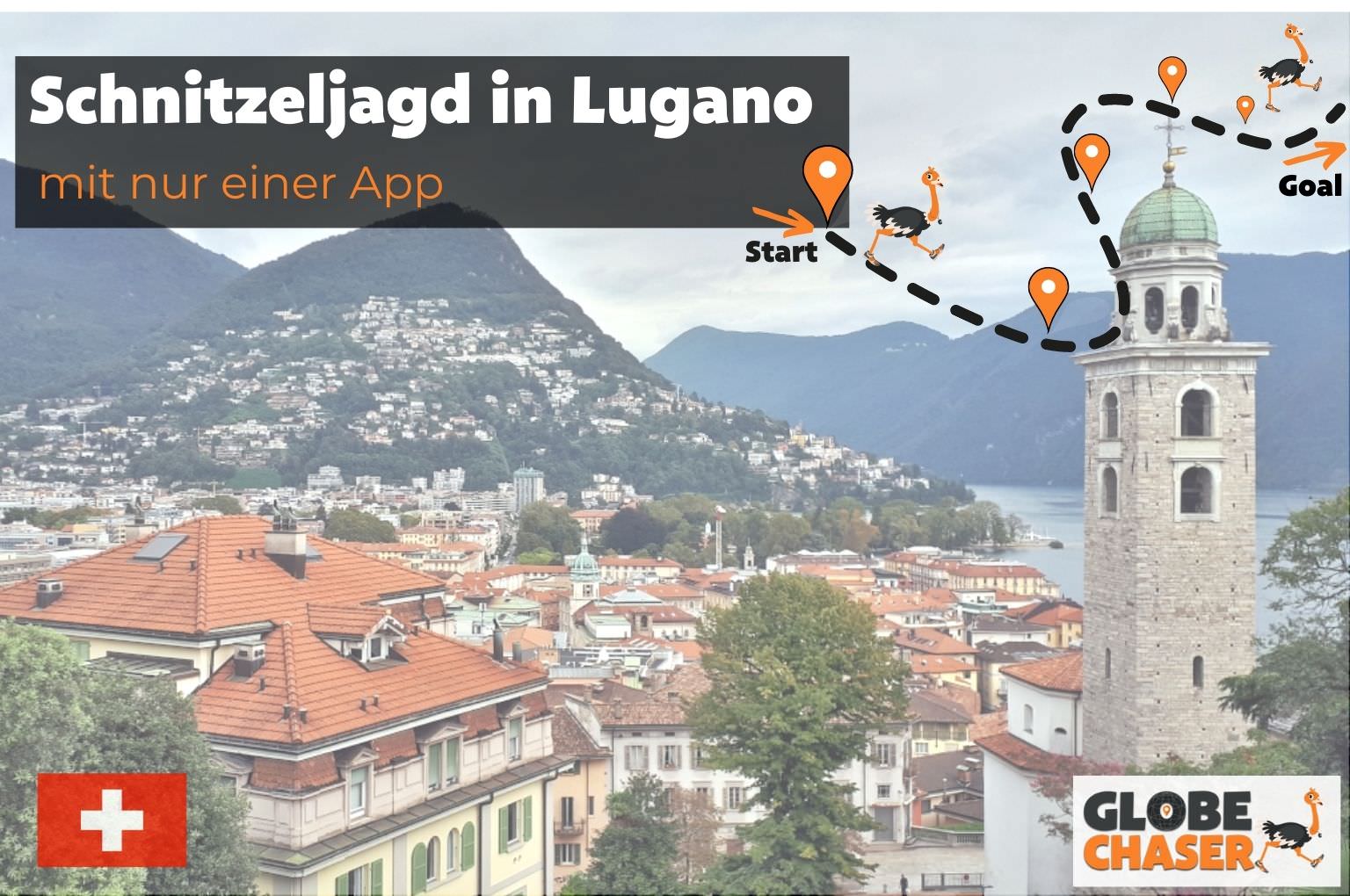 Schnitzeljagd in Lugano mit App - Globe Chaser Erlebnisse Schweiz