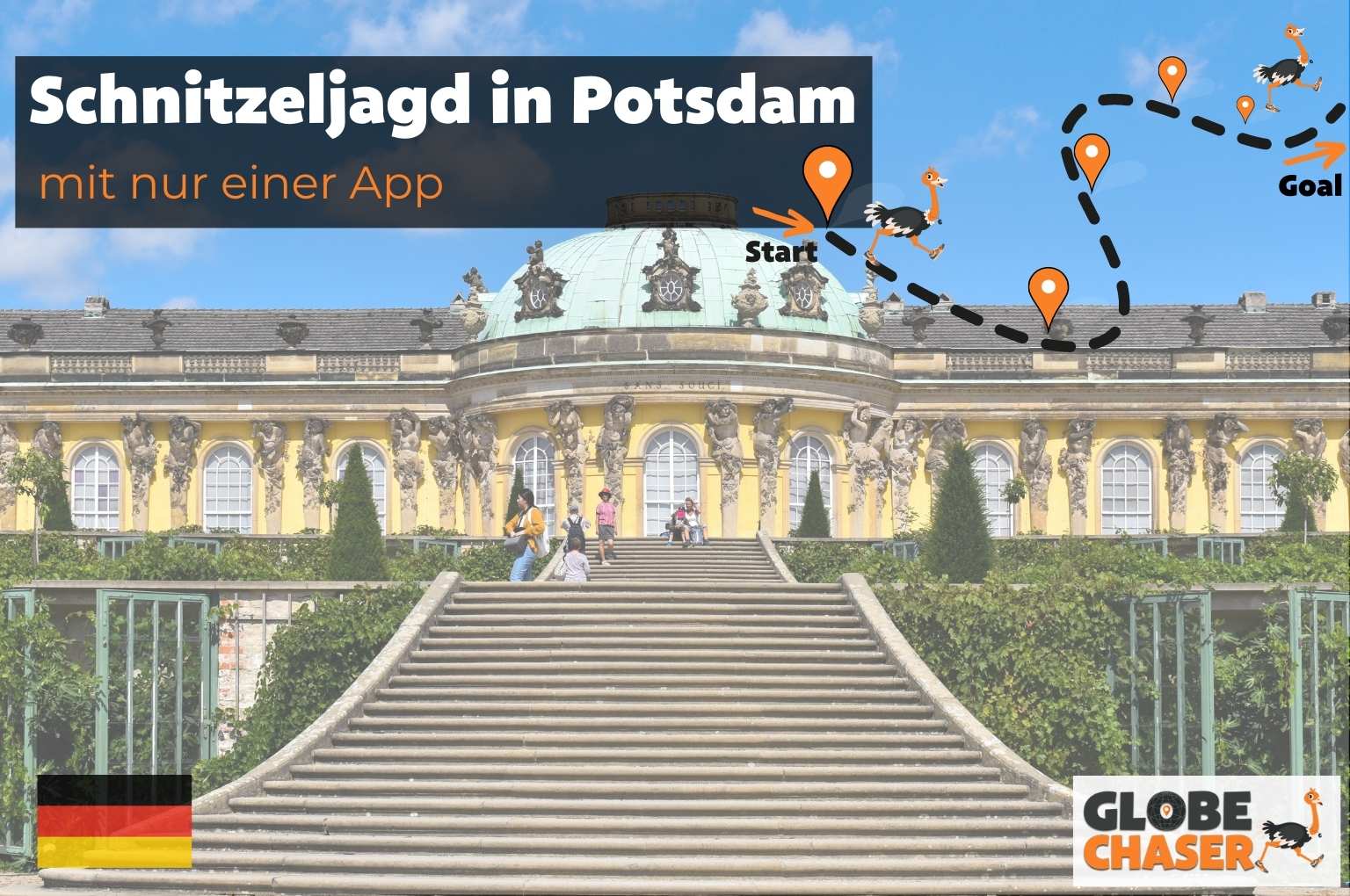Schnitzeljagd in Potsdam mit App - Globe Chaser Erlebnisse Deutschland
