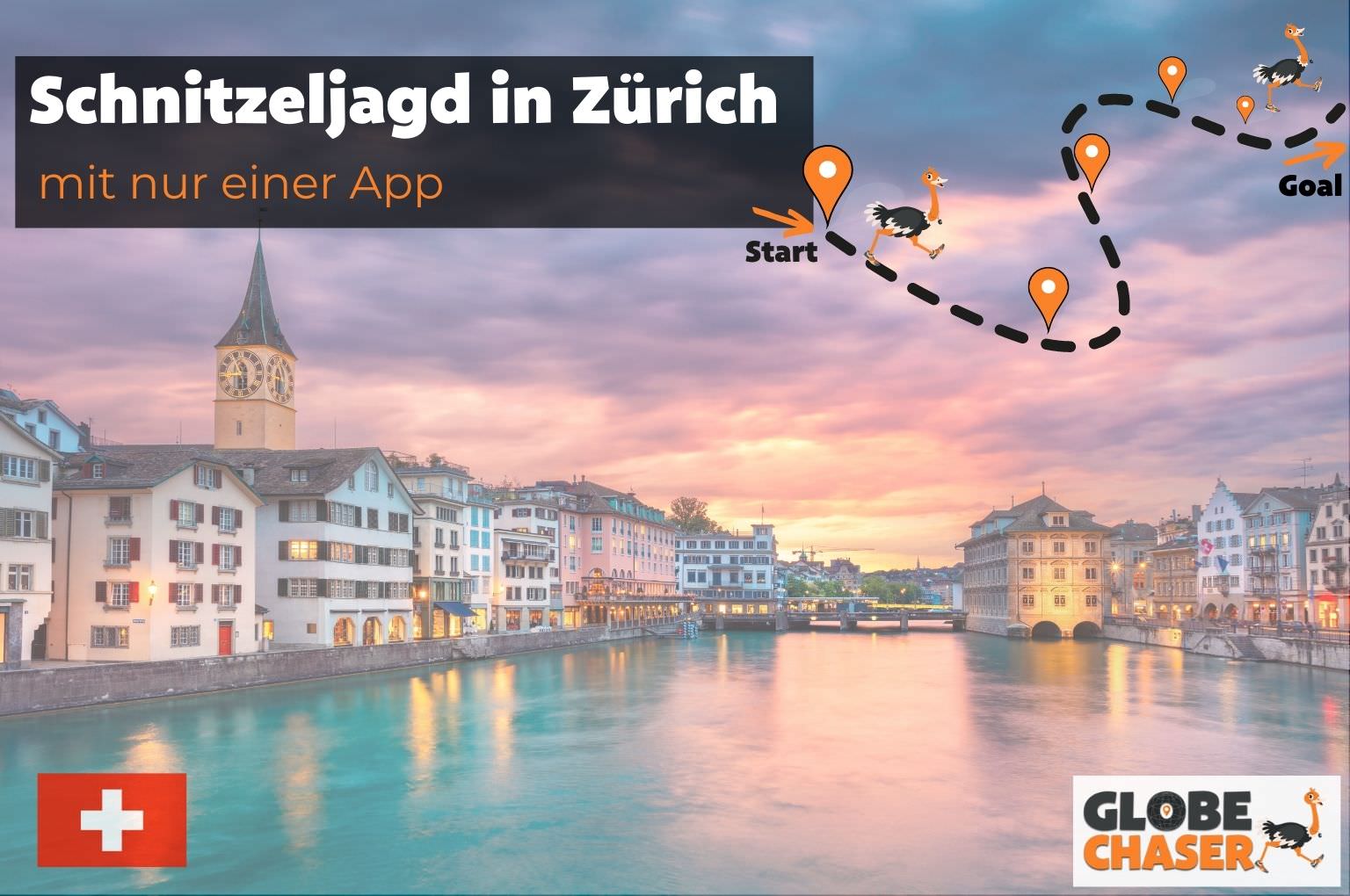 Schnitzeljagd in Zuerich mit App - Globe Chaser Erlebnisse Schweiz