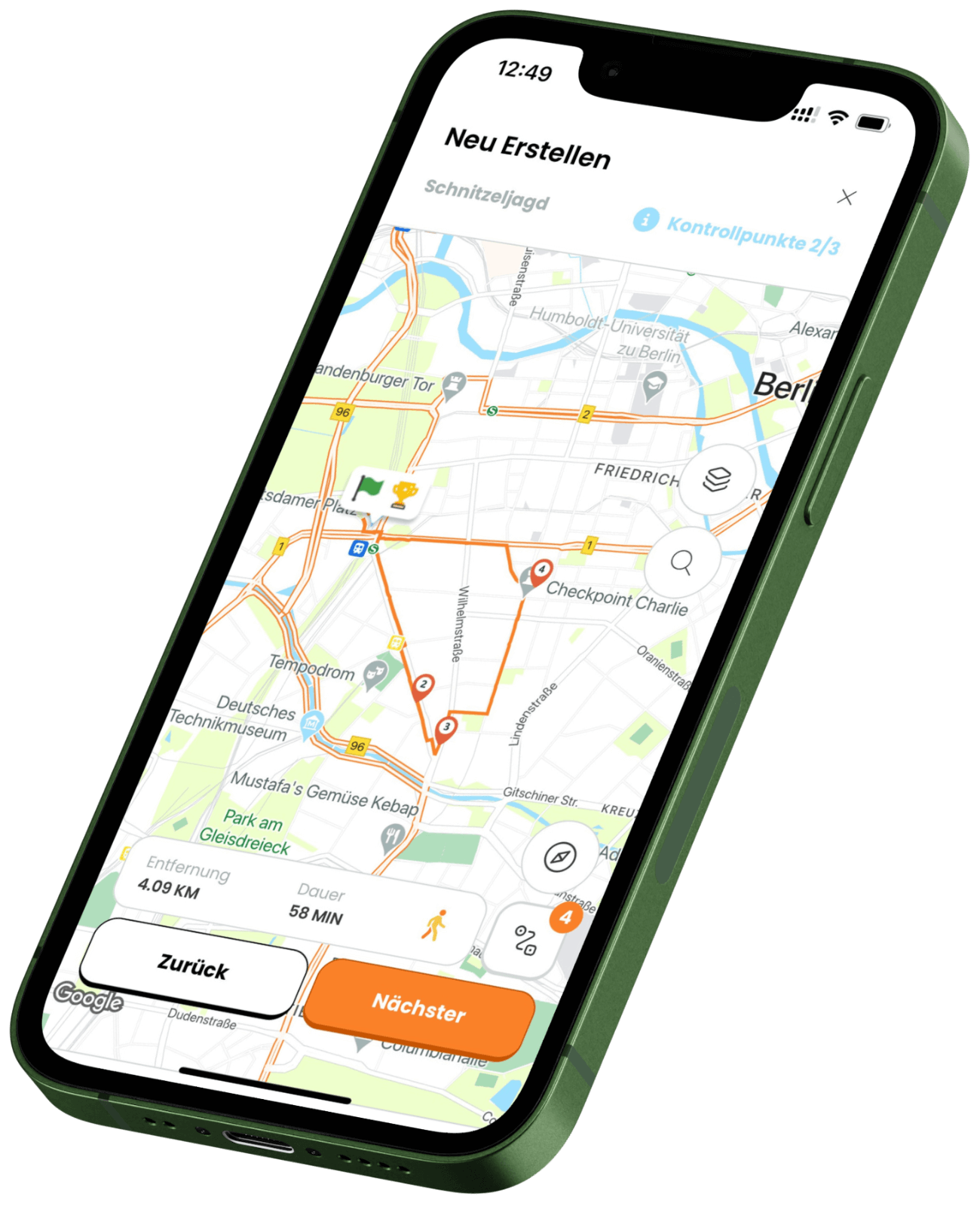 Globe Chaser Schnitzeljagd App und Reisefuehrer - Karten Design