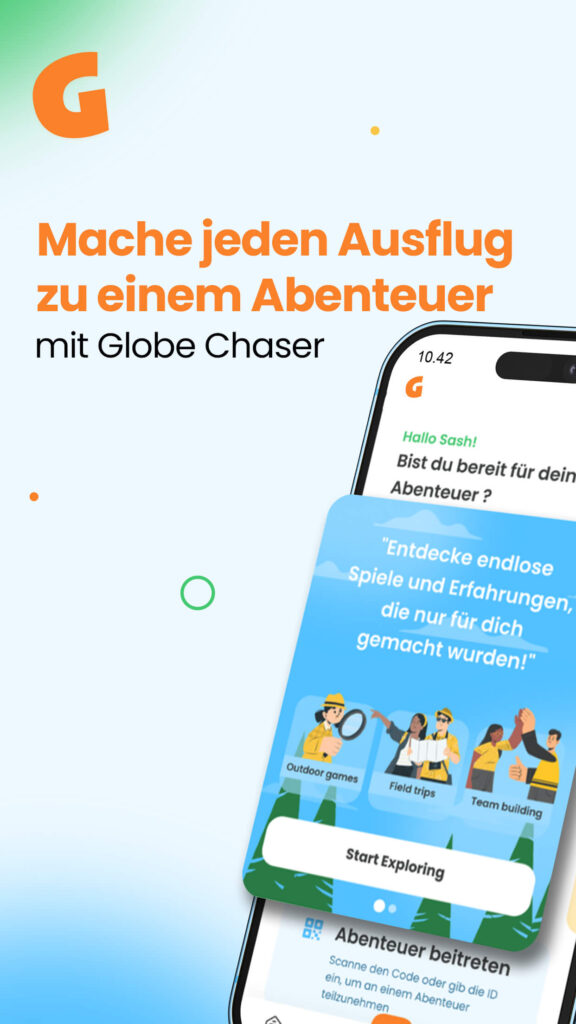 Jeder Ausflug wird mit Globe Chaser Schnitzeljagd App zu einem Abenteuer